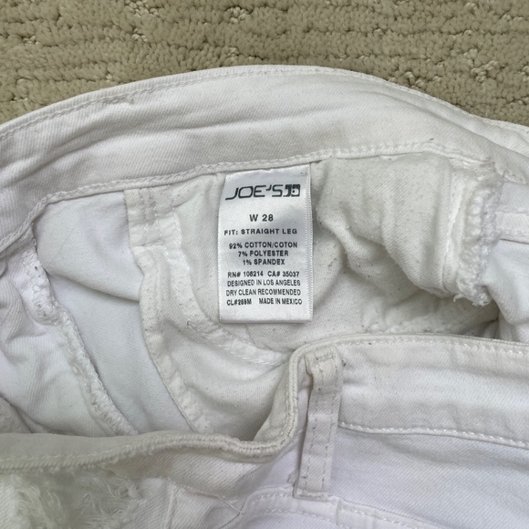 Joe’s Jeans white denim pant low rise ripped hole straight leg classic trendy 28 - Picture 13 of 13